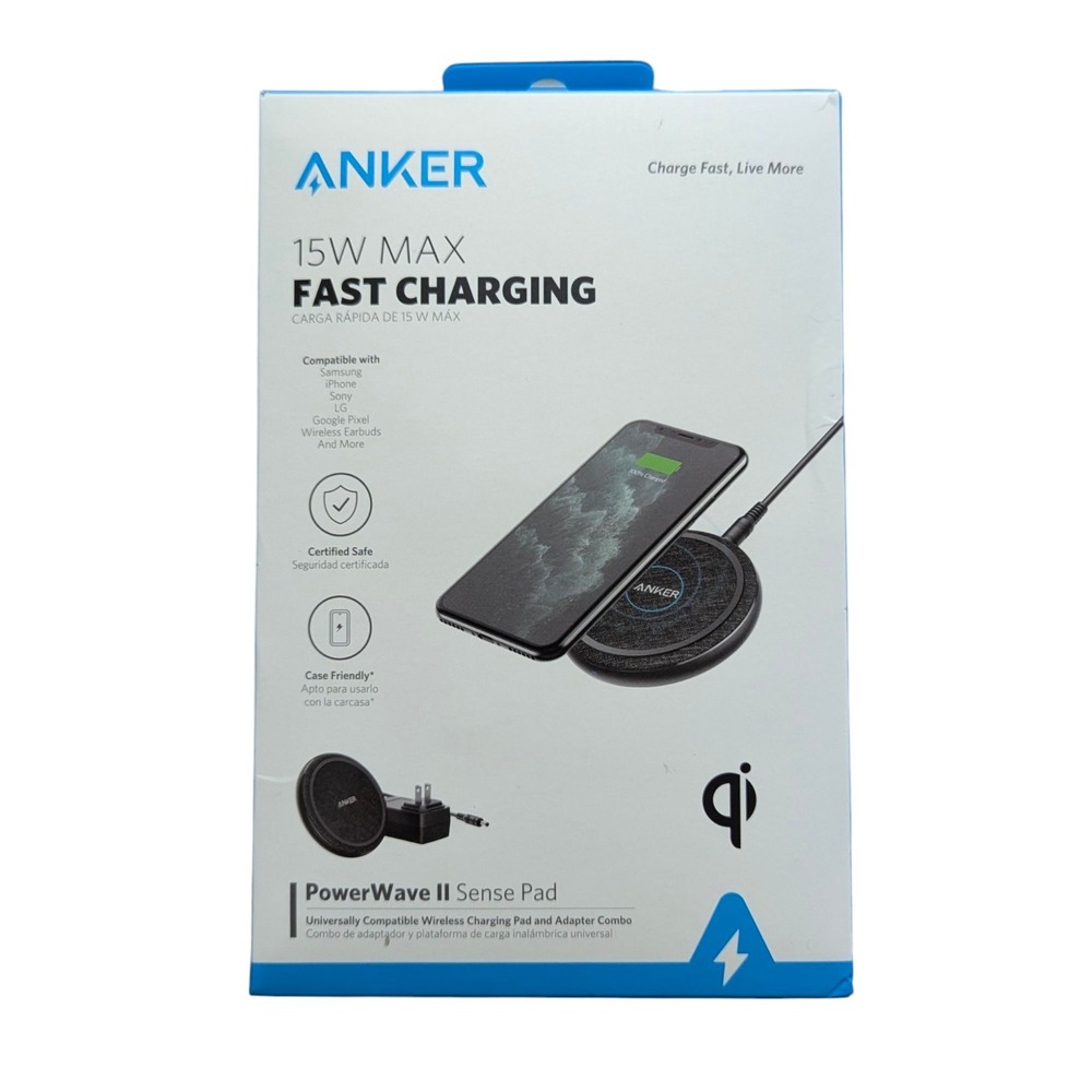 Bb. Anker Powerwave II Sense Pad 15W Max Fast‎ Charging - Black (B2519JF1)